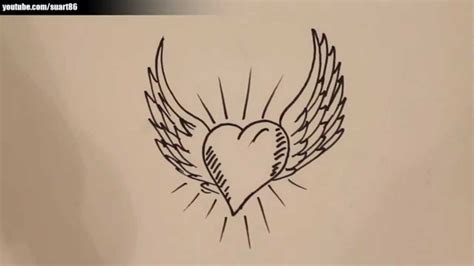 Angel Wings Heart Drawing