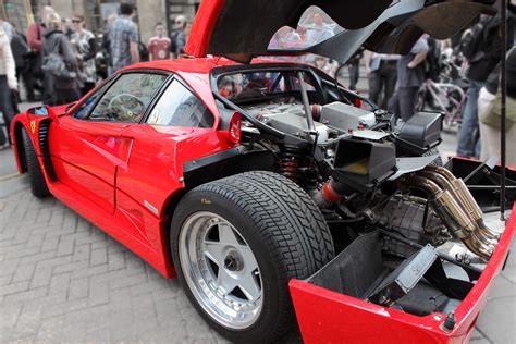 Ferrari F40, Engine bay & tyres detail, c1987 | 3 litre V8, … | Flickr