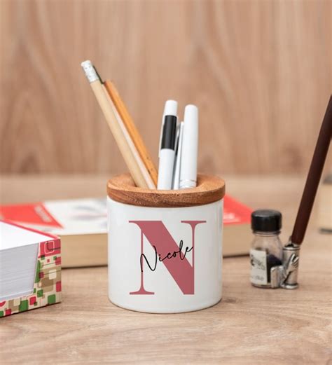 Personalized Pen Holder for Desk With Name Cute Pen Holder - Etsy