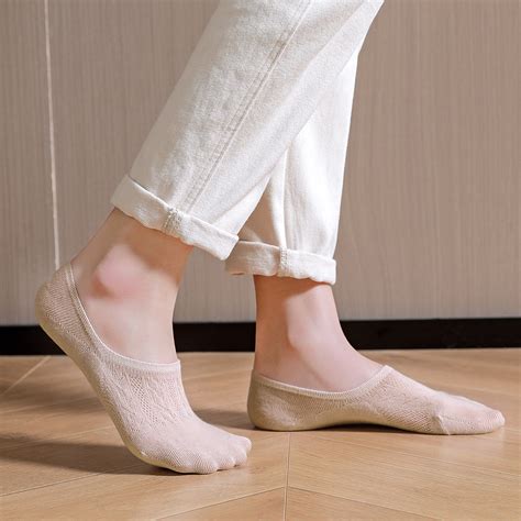 LOFIR Women's No Show Socks, Lightweight Cotton, Low Cut, Sweat-absorbent, Breathable, Non Slip ...