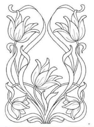coloring page by leigh | Art nouveau design, Coloring pages, Embroidery patterns