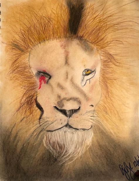 Injured Lion - Kim “Gigi” Murray - Drawings & Illustration, Animals ...