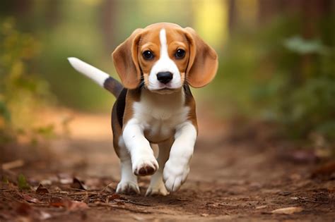 Premium AI Image | Cute Beagle Playing Outdoor And Copy Space