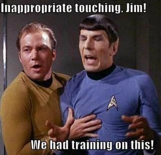 spock captain kirk star trek: Inappropriate touching Jim! We had training on this | Star trek ...