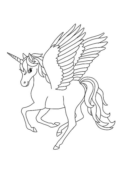 Winged Unicorn Coloring Pages | Unicorn coloring pages, Mermaid coloring pages, Unicorn wings