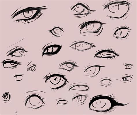 Variety of Anime Eye Sketches