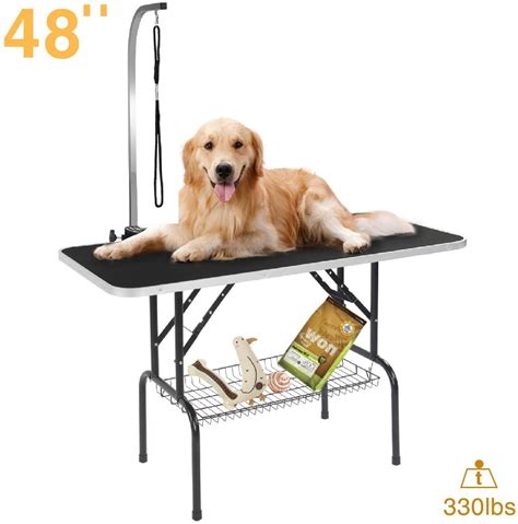 48 inch Pet Dog Grooming Table for Home with Adjustable Arm,Professional Foldable Drying Table ...