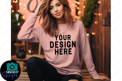 Christmas Sweatshirt Model Mockup Graphic by watercolor clipart · Creative Fabrica