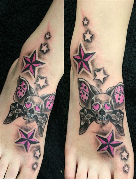 Butterflyskull Stars pink TaT by 2Face-Tattoo on DeviantArt