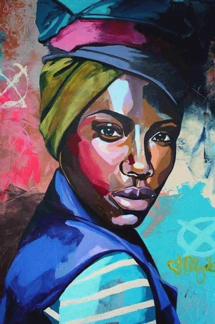 Multi Color Black Girl Magic Oil Painting | African art, African american art, Female art