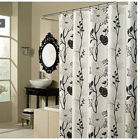 Black and White Flower Fabric Shower Curtain - Walmart.com - Walmart.com