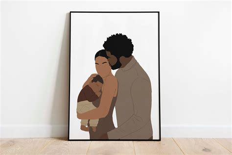 Black Family Wall Art PRINTABLE ART Black Couple Art Poster | Etsy