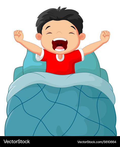 Cartoon children wake up Royalty Free Vector Image