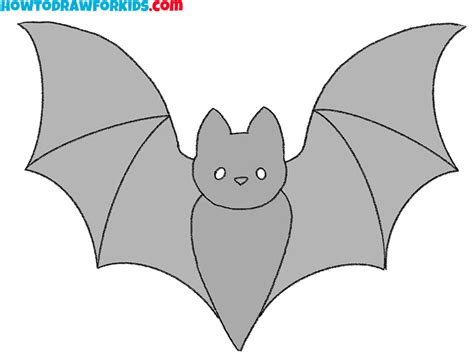 How to Draw a Simple Bat - Easy Drawing Tutorial For Kids