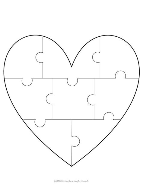 Heart Shaped Puzzle Template