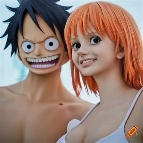 Luffy and nami from one piece on Craiyon
