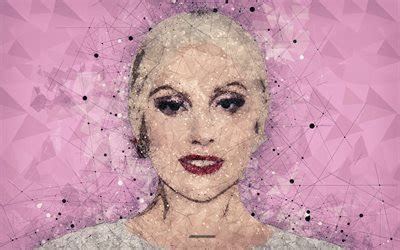 Download wallpapers Lady Gaga, 4k, art, portrait, creative geometric ...