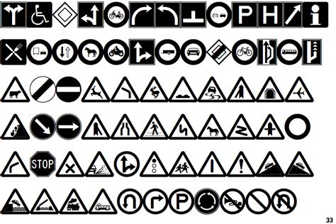 Identifont - PIXymbols Road Signs