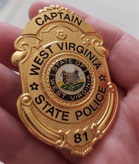 State Police Captain Badge West Virginia | Etsy