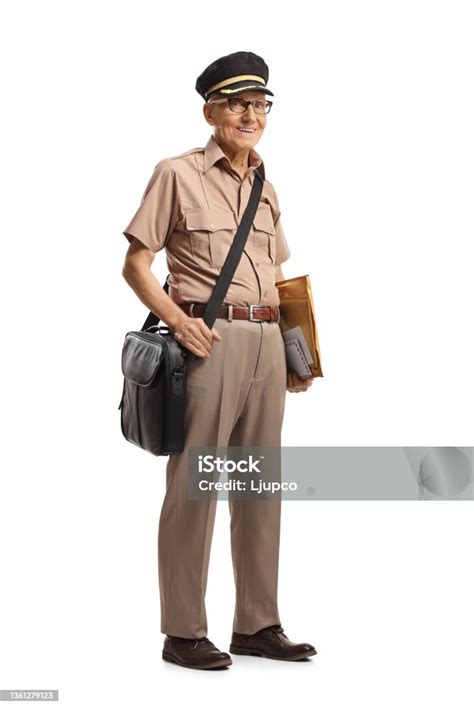 Full Length Shot Of A Mature Mailman In A Uniform Carrying A Bag And Letter Stock Photo ...