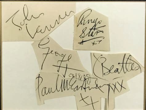 Lot Detail - The Beatles Group Signed & Framed c. 1962 Album Pages Display w/ All Four Members ...