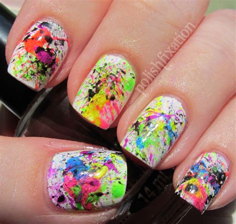 polish fixation: Neon Splatter!