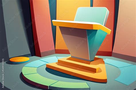 Cartoon Podium Background Design Illustration Stock Illustration ...