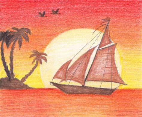 Simple Sunset Drawing at PaintingValley.com | Explore collection of ...