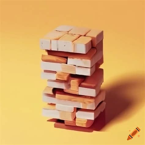 Jenga blocks arranged to look like an album cover on Craiyon
