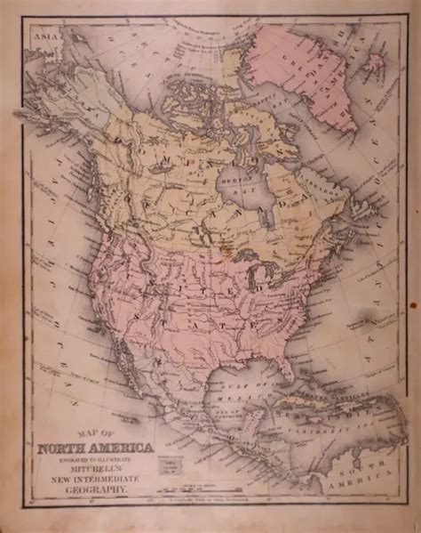1890 MAP ~ NORTH AMERICA - GREENLAND - MEXICO - CENTRAL AMERICA (9x12)-#1644 $18.00 - PicClick