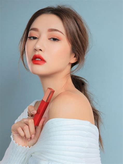 Red Lips Makeup Look, Korean Makeup Look, Asian Makeup, Makeup Looks, Lip Color Palette, Lip ...