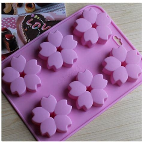 EVTECH(TM) 6 Cavity Flowers Style Silicone Gel Non Stick Cake Bread Mousse Biscuit Ice Pudding ...