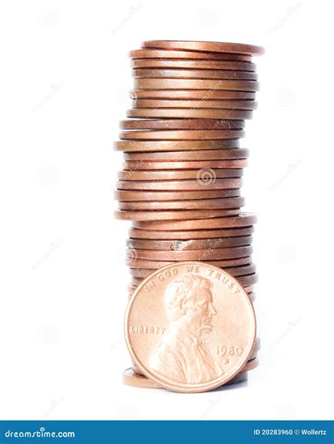 Stack of pennies stock photo. Image of copper, cents - 20283960