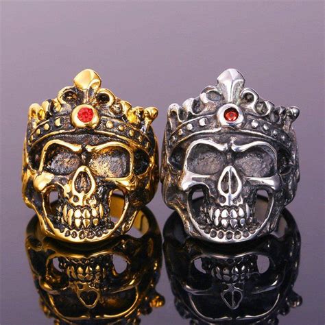 stainless steel skull ring for men sizes 8 - 13 popular skull jewelry ...