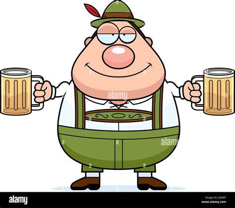 A cartoon illustration of a German man in lederhosen drinking beer Stock Vector Image & Art - Alamy