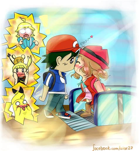 Ash and Serena Kiss by Xalsr27X on DeviantArt