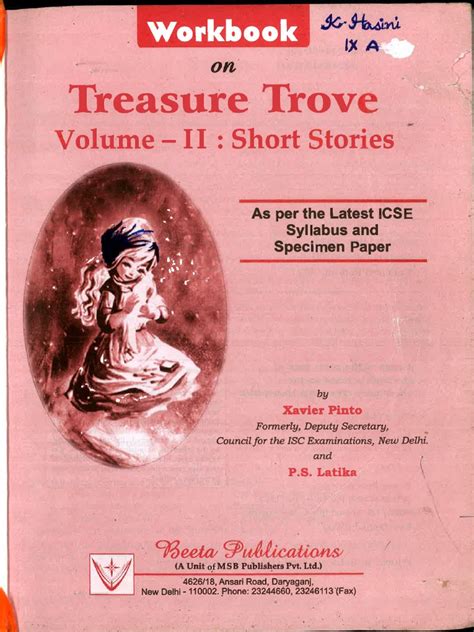 Workbook On Treasure Trove | PDF