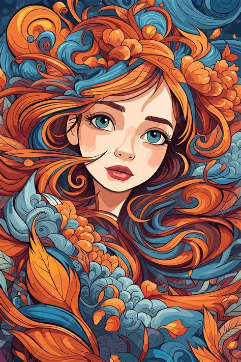 Premium Vector | Redhead girl cartoon artwork vector