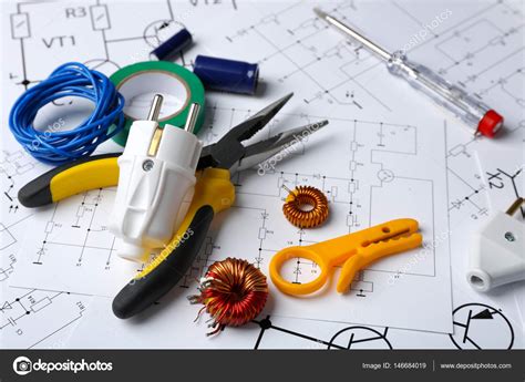 Different electrical tools Stock Photo by ©belchonock 146684019