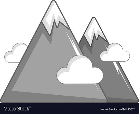 Snowy mountains icon cartoon style vector image on VectorStock | Cartoon styles, Cartoon ...