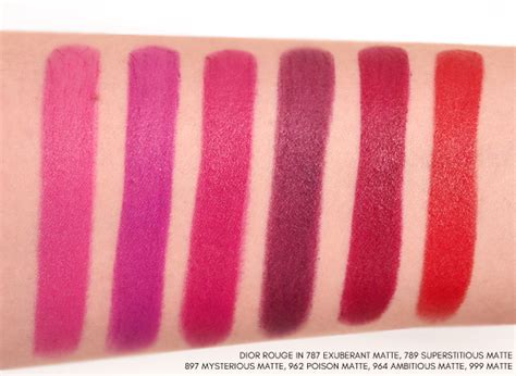 Dior Rouge Lipstick Swatches - Escentual's Blog | Lipstick swatches, Lip colors, Dior red lipstick