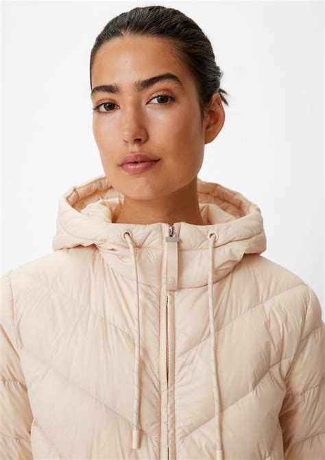 Down jacket with a hood - beige | Comma