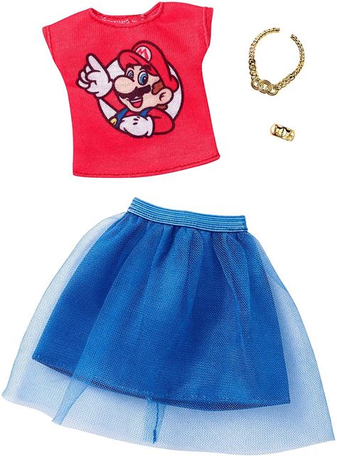 Amazon.com: Barbie Super Mario Red Top Blue Bottom Fashion Pack: Toys & Games | Barbie clothes ...