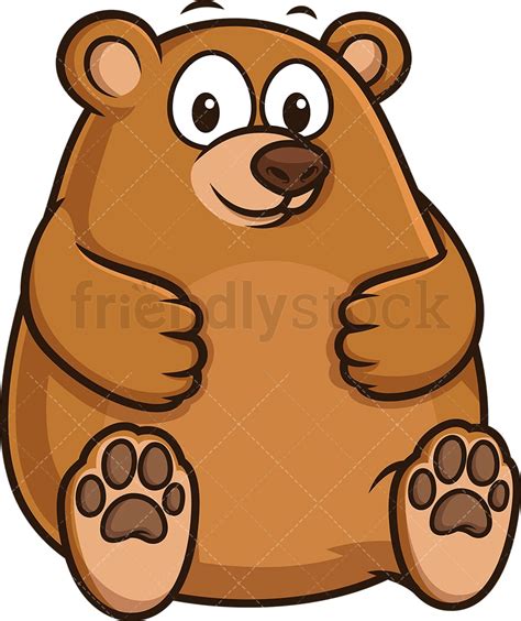 Fat Bear Cartoon Clipart Vector - FriendlyStock