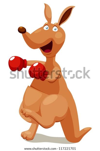 Illustration Kangaroo Boxing Cartoon Stock Vector (Royalty Free) 117221701