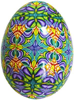 green-purple-yellow egg, buffed | Carol L Simmons | Flickr