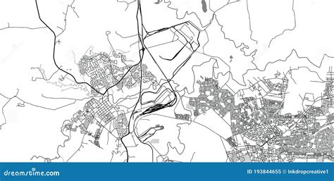 Urban Vector City Map of Newcastle, South Africa Stock Vector ...