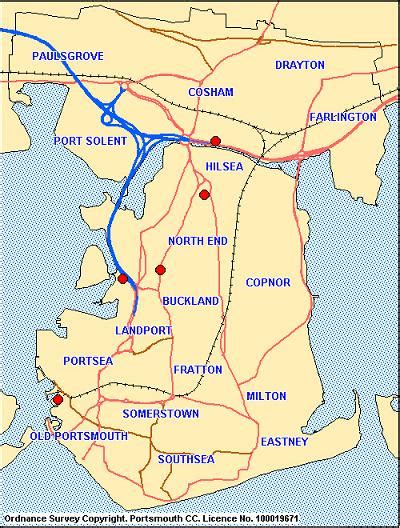 Portsmouth City Regions Maps | United Kingdom Map Regional City Province