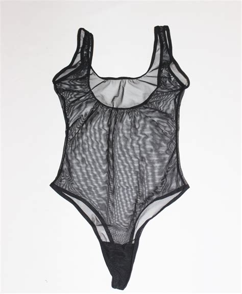 Sheer Mesh Thong Back Bodysuit Teddy /Custom Size