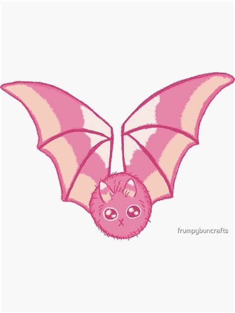 "Pink bat" Sticker by frumpybuncrafts | Redbubble